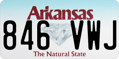 AR license plate 846VWJ
