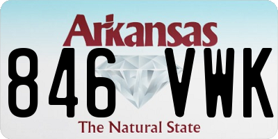 AR license plate 846VWK