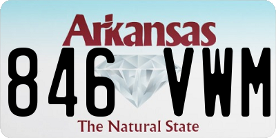 AR license plate 846VWM