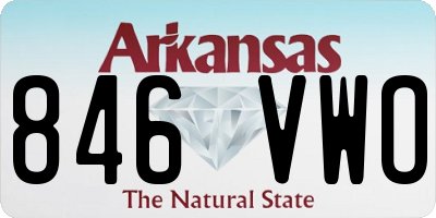 AR license plate 846VWO