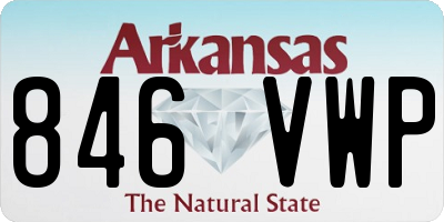 AR license plate 846VWP