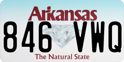 AR license plate 846VWQ
