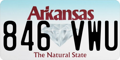 AR license plate 846VWU