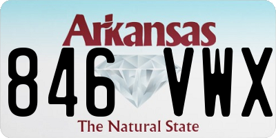 AR license plate 846VWX