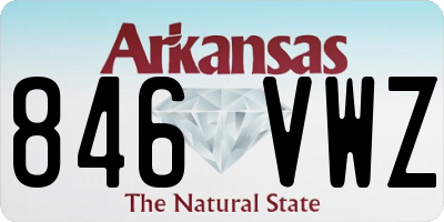 AR license plate 846VWZ