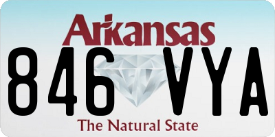 AR license plate 846VYA