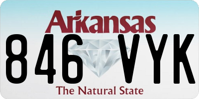 AR license plate 846VYK