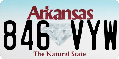 AR license plate 846VYW