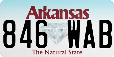AR license plate 846WAB