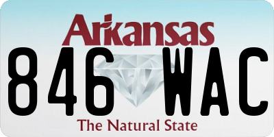 AR license plate 846WAC
