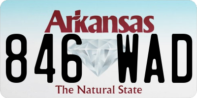AR license plate 846WAD