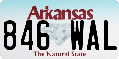 AR license plate 846WAL