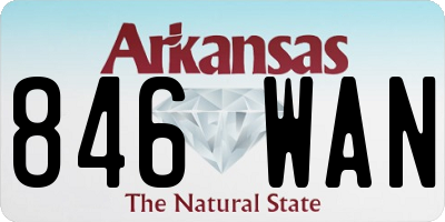 AR license plate 846WAN