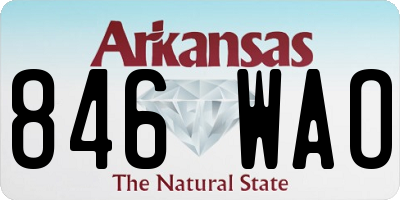 AR license plate 846WAO