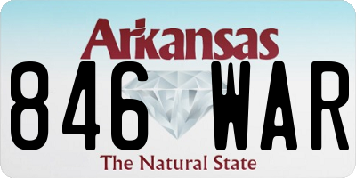AR license plate 846WAR