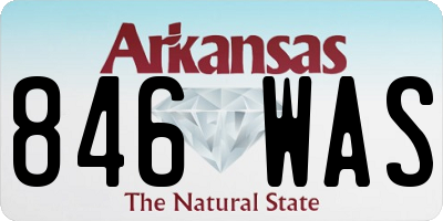 AR license plate 846WAS