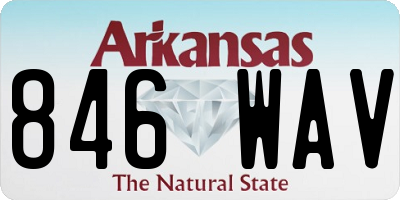 AR license plate 846WAV