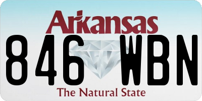 AR license plate 846WBN