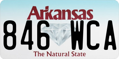 AR license plate 846WCA