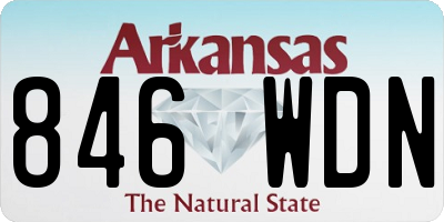 AR license plate 846WDN