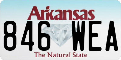 AR license plate 846WEA