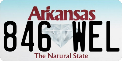 AR license plate 846WEL