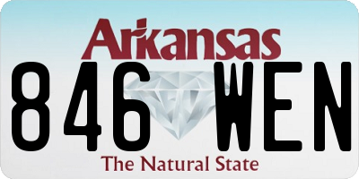 AR license plate 846WEN