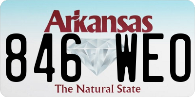 AR license plate 846WEO