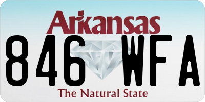 AR license plate 846WFA