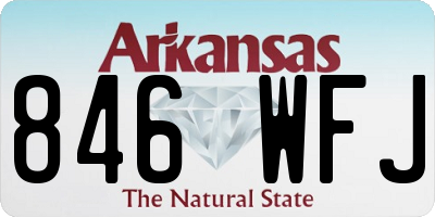 AR license plate 846WFJ