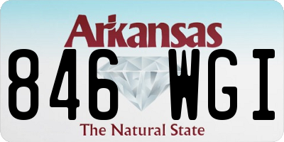 AR license plate 846WGI