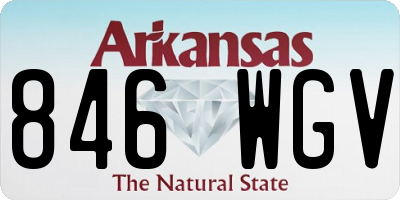 AR license plate 846WGV