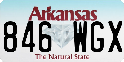 AR license plate 846WGX