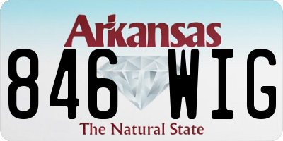 AR license plate 846WIG