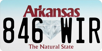 AR license plate 846WIR