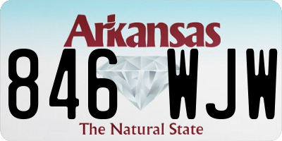 AR license plate 846WJW