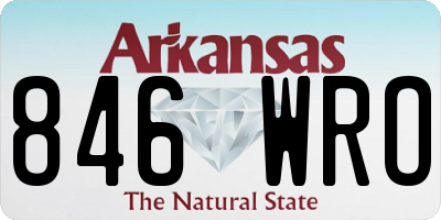 AR license plate 846WRO