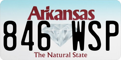 AR license plate 846WSP