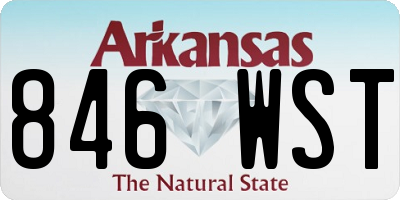 AR license plate 846WST