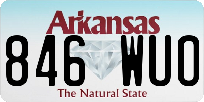 AR license plate 846WUO
