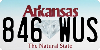 AR license plate 846WUS