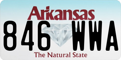 AR license plate 846WWA
