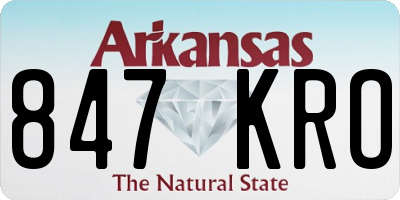 AR license plate 847KRO
