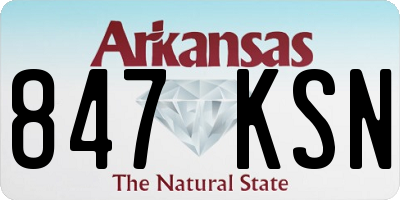 AR license plate 847KSN