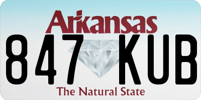 AR license plate 847KUB