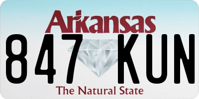AR license plate 847KUN