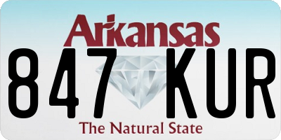 AR license plate 847KUR