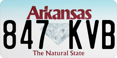 AR license plate 847KVB
