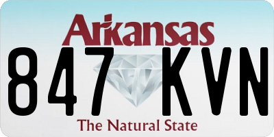 AR license plate 847KVN