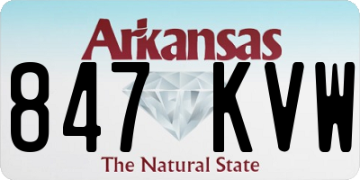 AR license plate 847KVW